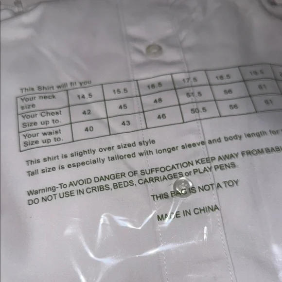 White Dress Shirt Classic Pointed Collar - Picture 8 of 8